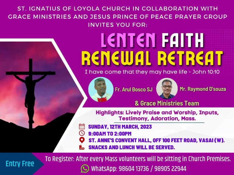 Lenten Faith Renewal Retreat Banner